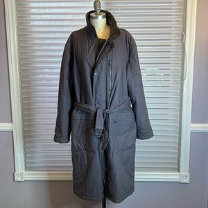 Vintage Members Only dark gray belted filled trench coat raincoat